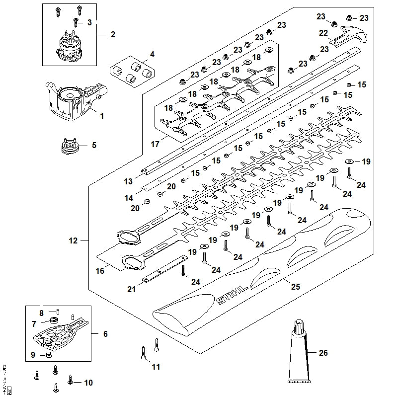 STIHL HA076414900 Huls positie 20 technische tekening