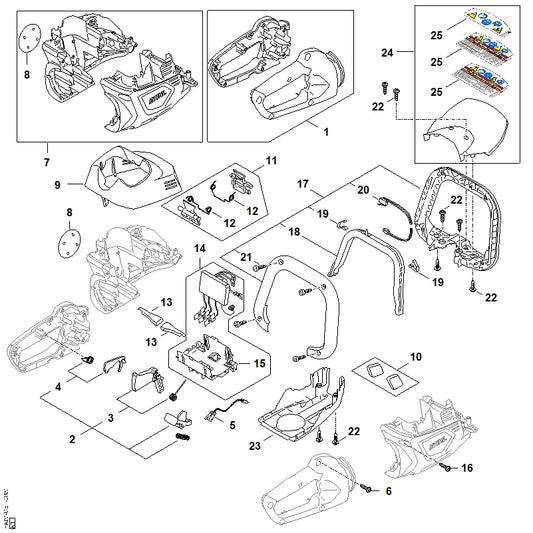 STIHL HA074306300 Schakelhendelblokkering positie 4 technische tekening