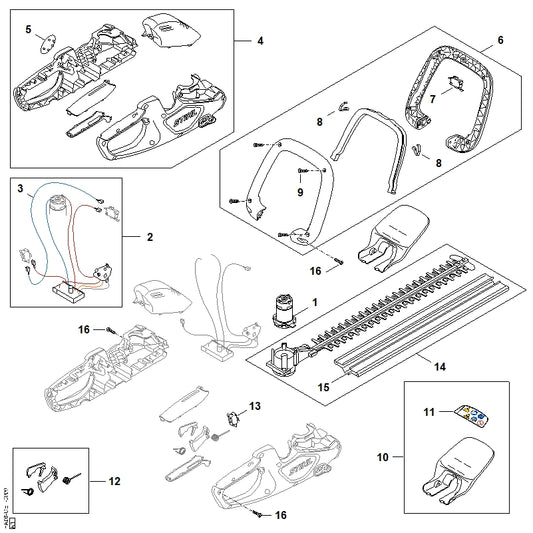 STIHL HA084300503 Schakelaar positie 7 technische tekening