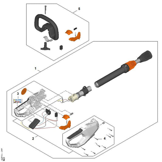STIHL HA100073800 Set bedieningselementen positie 5 technische tekening