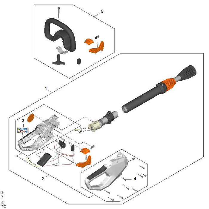 STIHL HA104307100 Bedieningspaneel positie 1 technische tekening