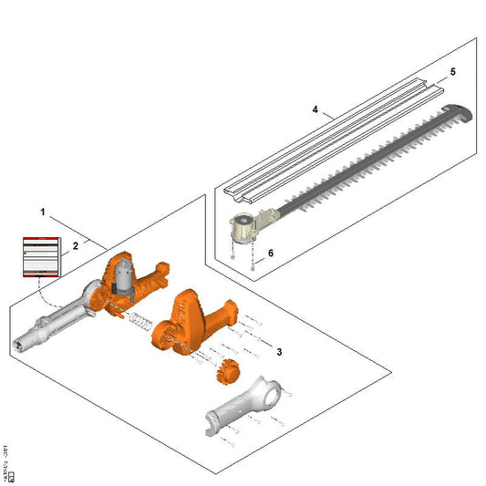 STIHL HA087929610 Mesbeschermer positie 5 technische tekening