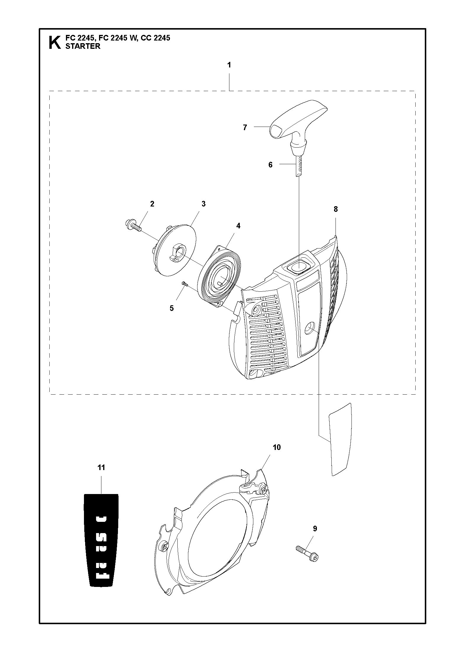Husqvarna 504061401 onderdelentekening - positie 11