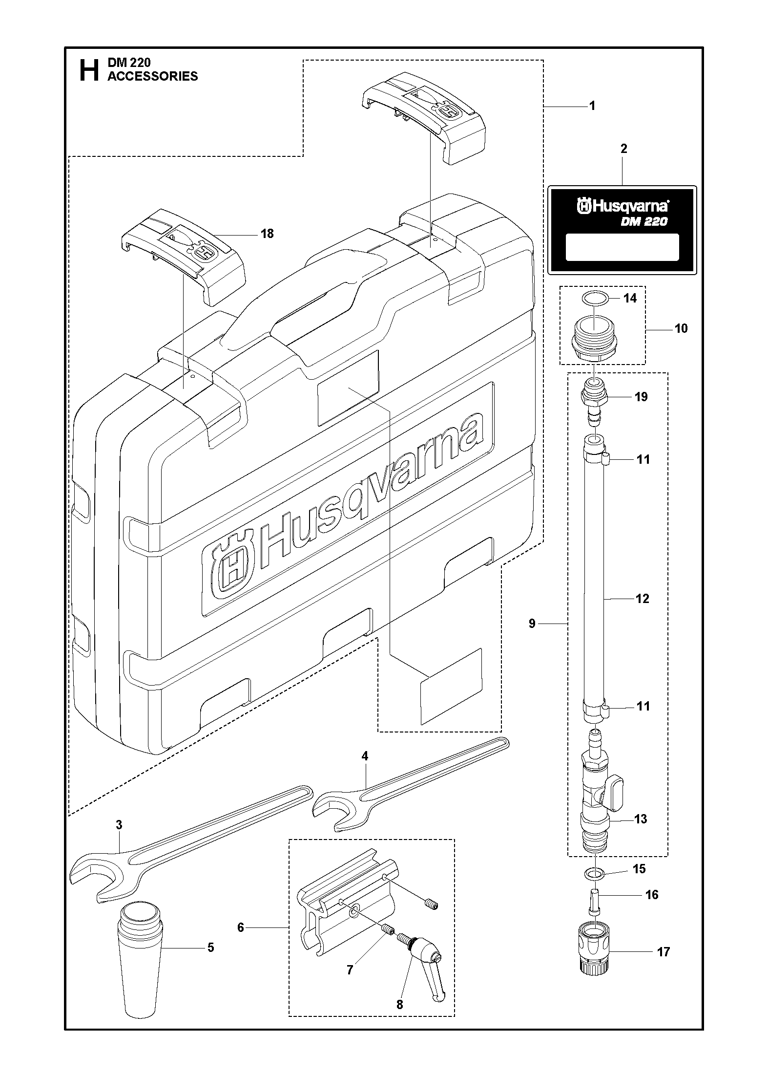Husqvarna 501558001 onderdelentekening - positie 10
