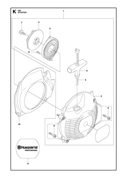 Husqvarna 575511701 onderdelentekening - positie 1