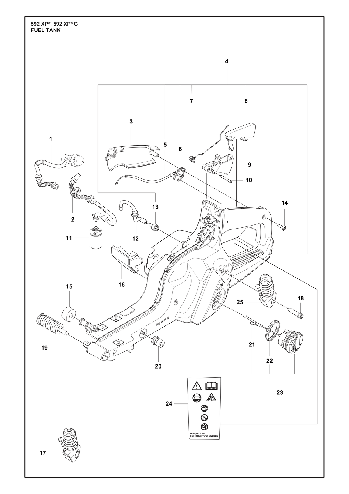 Husqvarna 593257001 onderdelentekening - positie 16