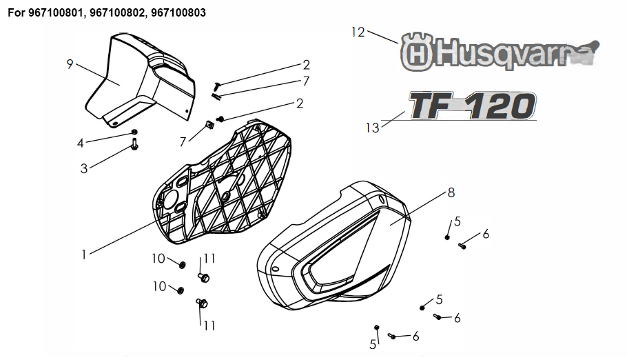 Husqvarna 590161501 onderdelentekening - positie 13