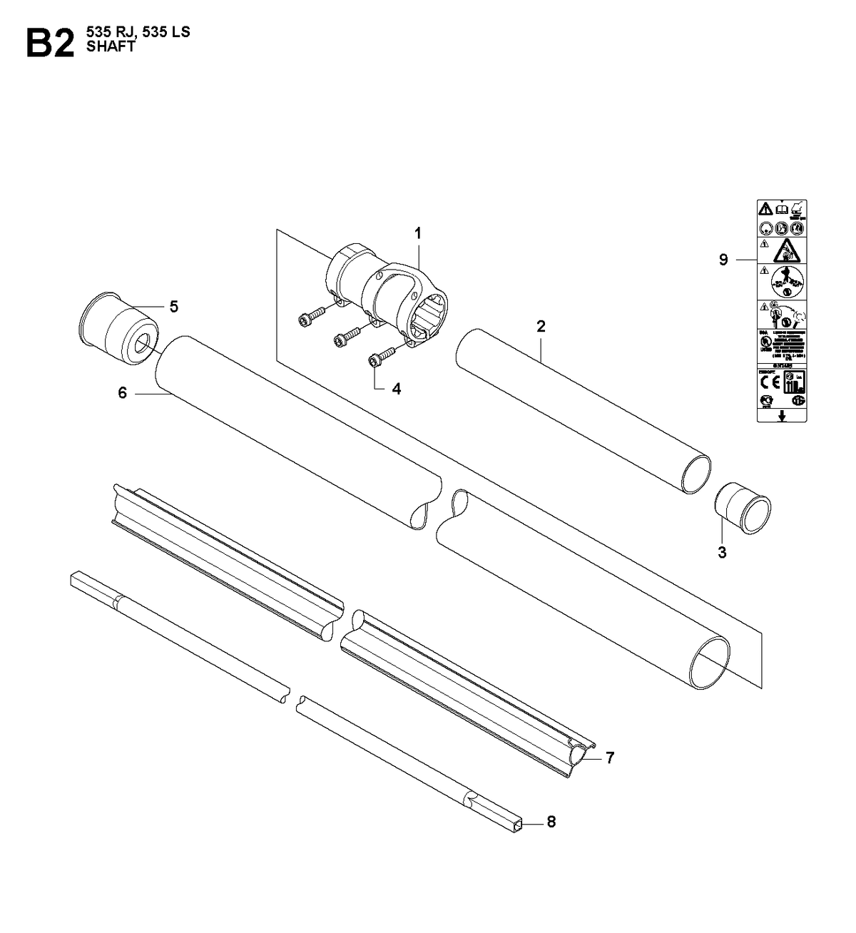 Husqvarna 537182610 onderdelentekening - positie 2