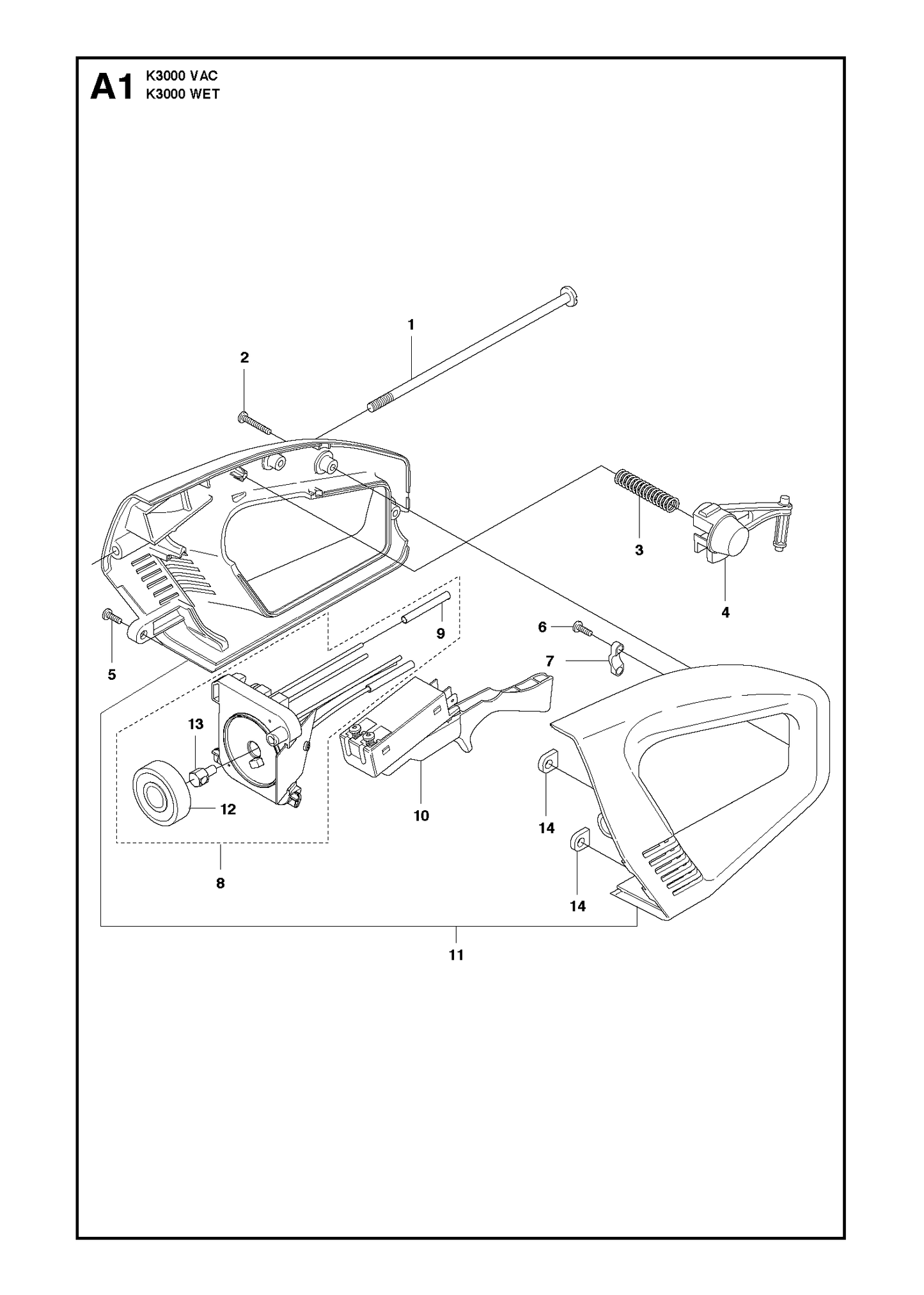Husqvarna 505530311 onderdelentekening - positie 1
