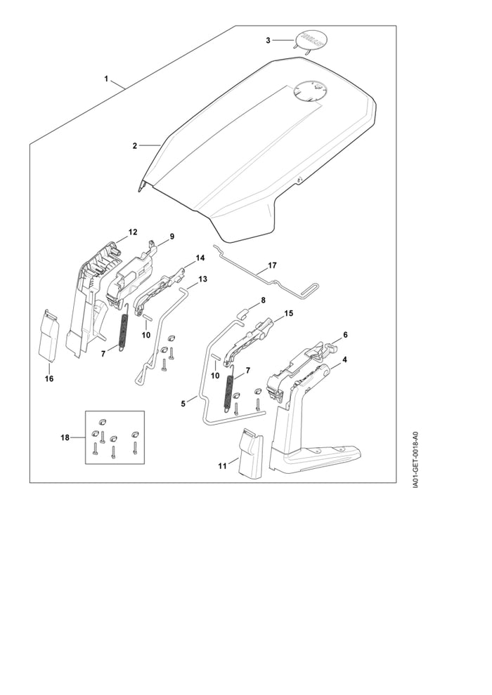 STIHL IA017049800 Stang positie 17 technische tekening