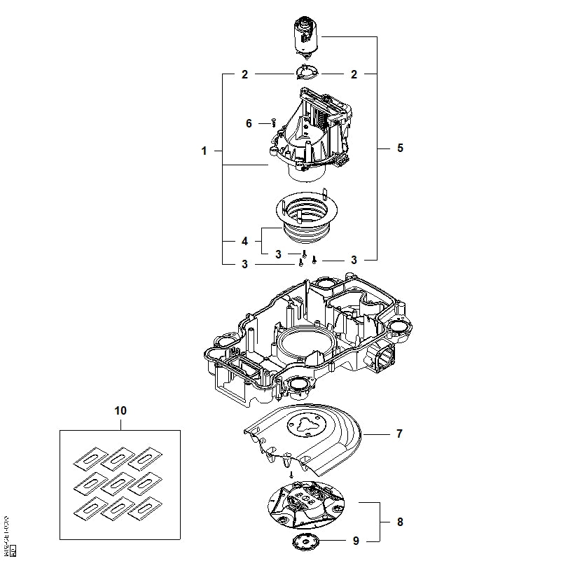 STIHL IA027805611 Maaihoogte-instelling EVO positie 1 technische tekening