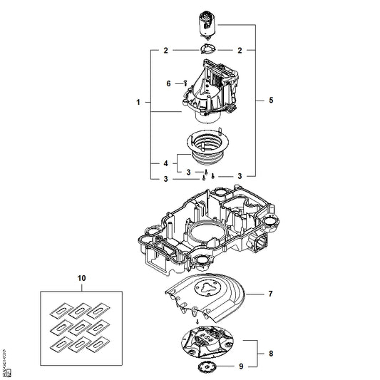 STIHL IA027805611 Maaihoogte-instelling EVO positie 1 technische tekening