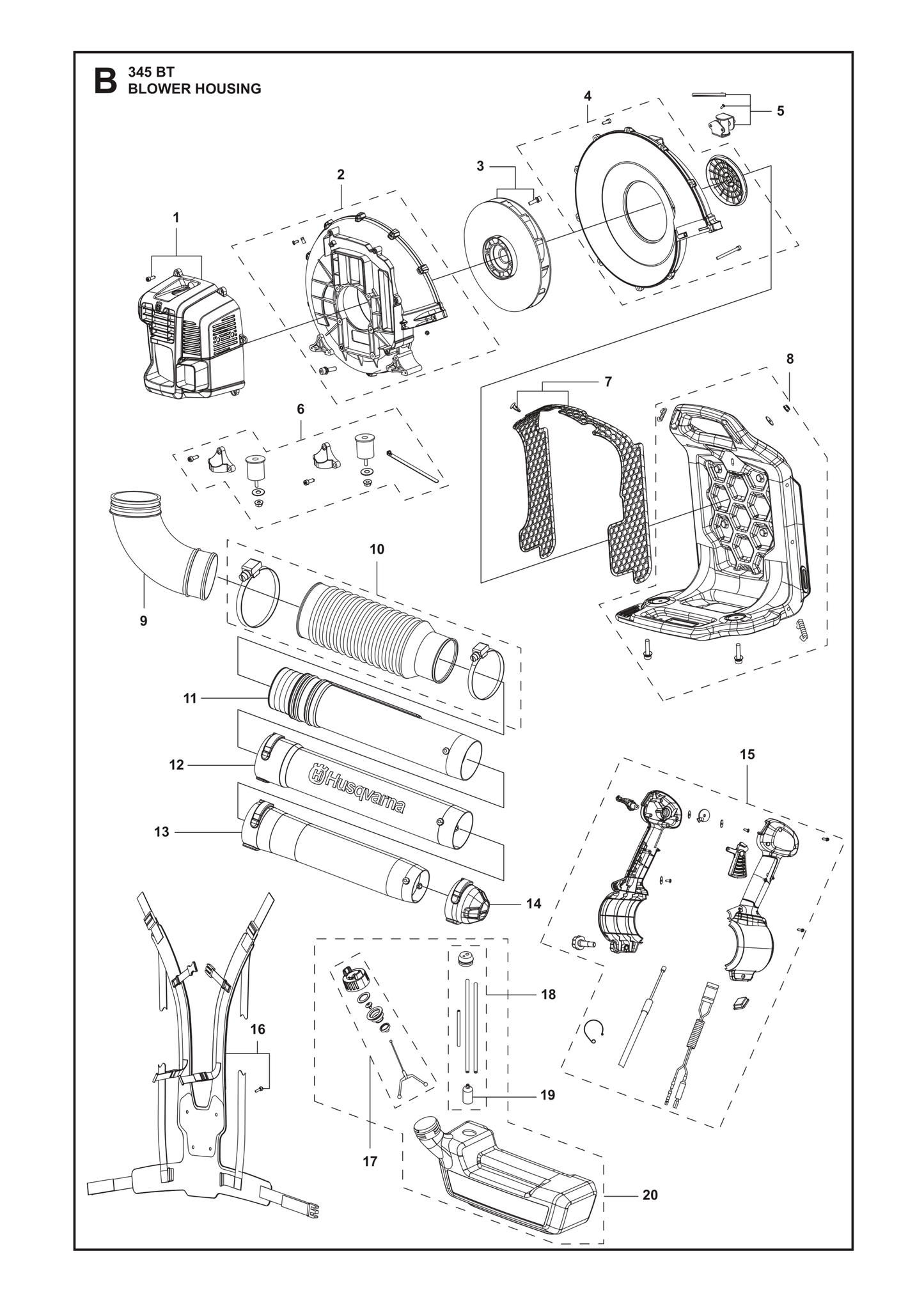 Husqvarna 501424333 onderdelentekening - positie 6