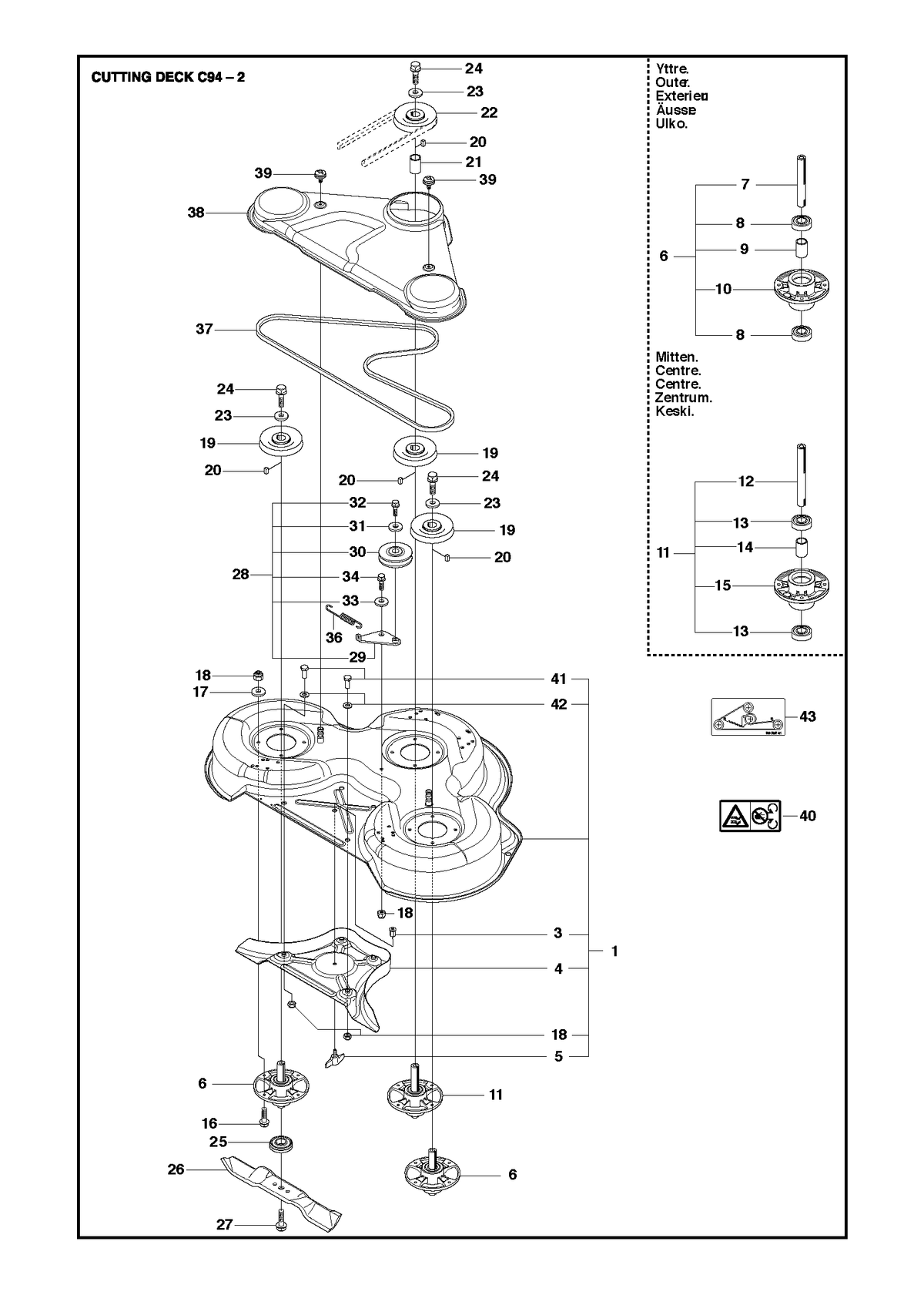 Husqvarna 581237408 onderdelentekening - positie 1