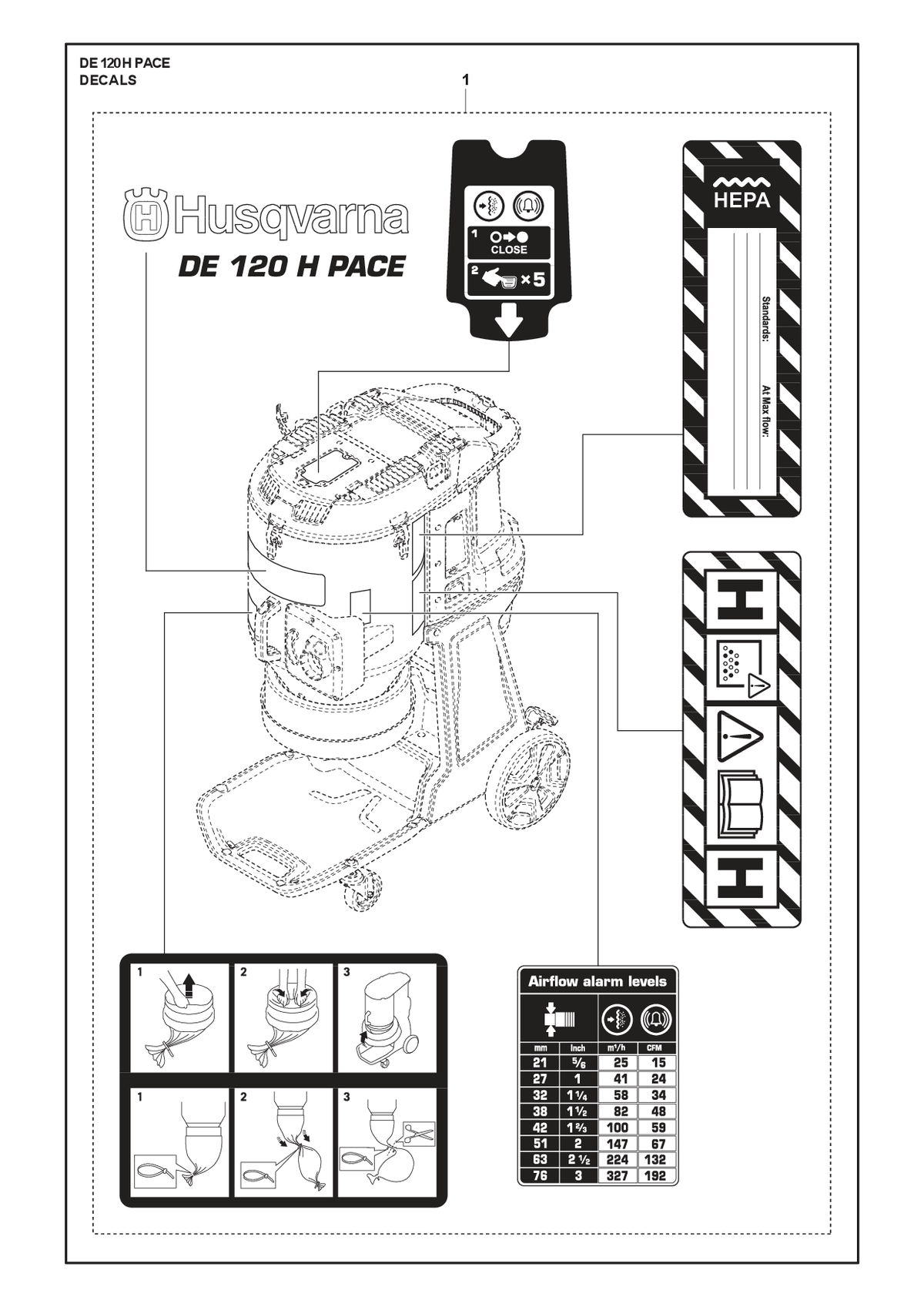 Husqvarna 529883103 onderdelentekening - positie 1