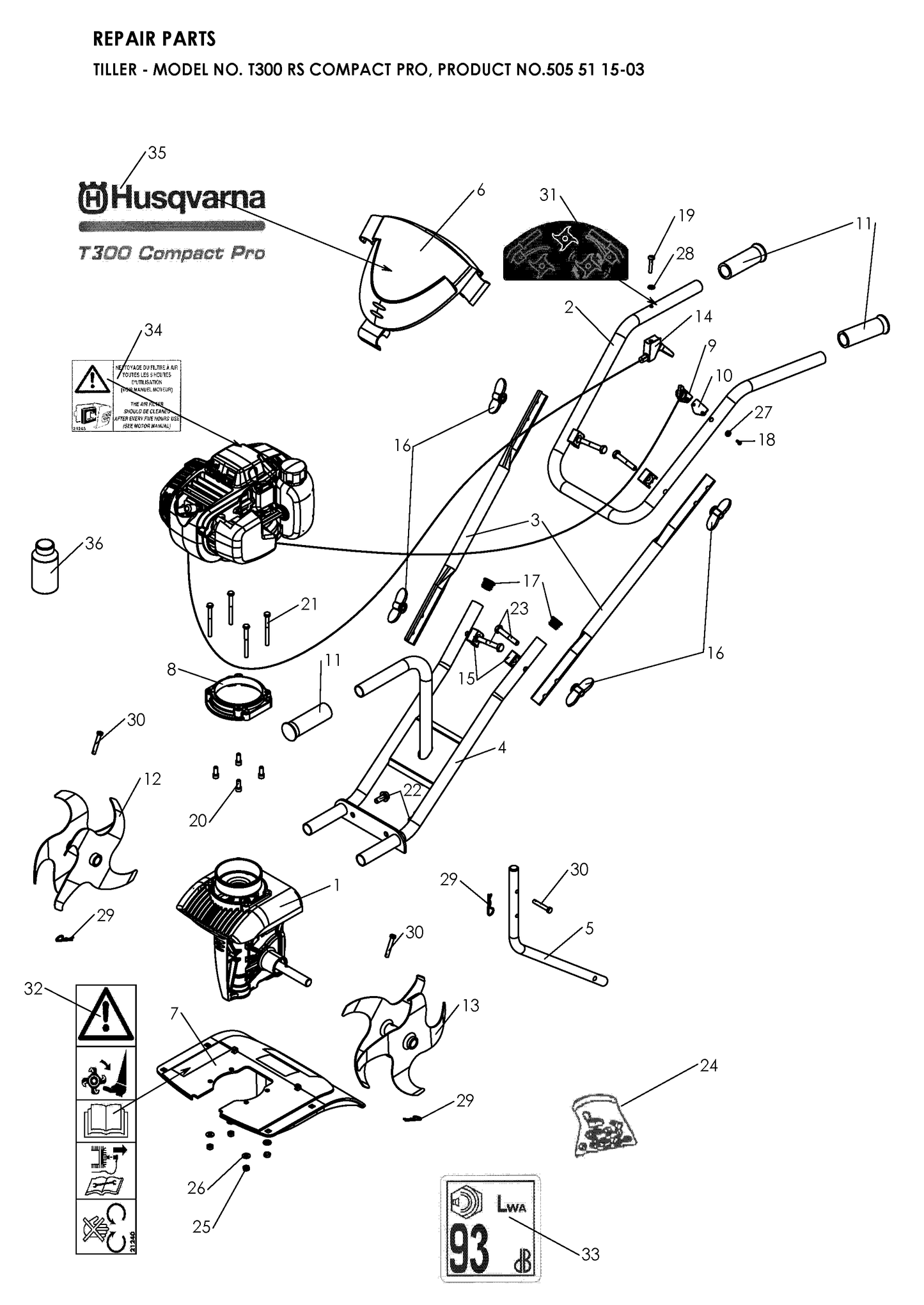 Husqvarna 504737801 onderdelentekening - positie 9