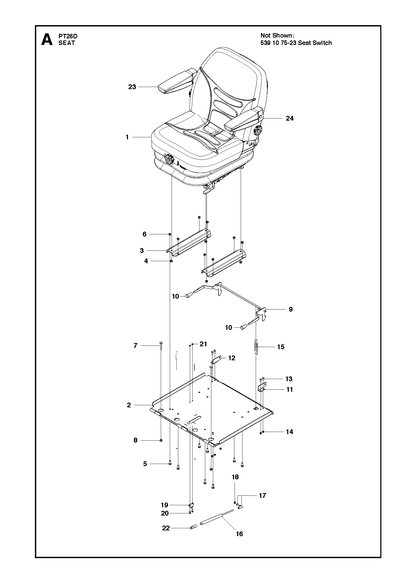 Husqvarna 510374001 onderdelentekening - positie 1