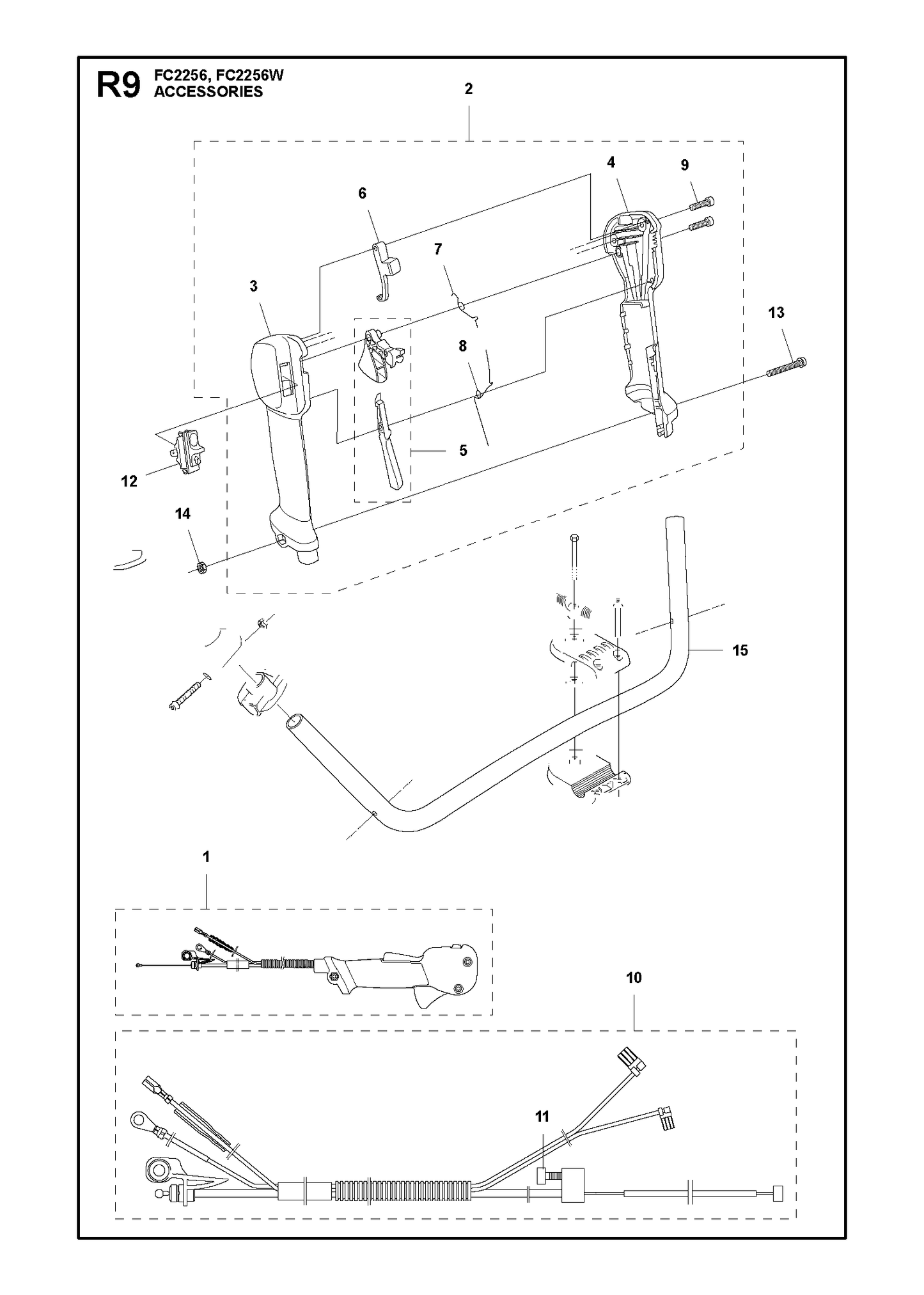Husqvarna 502232304 onderdelentekening - positie 1