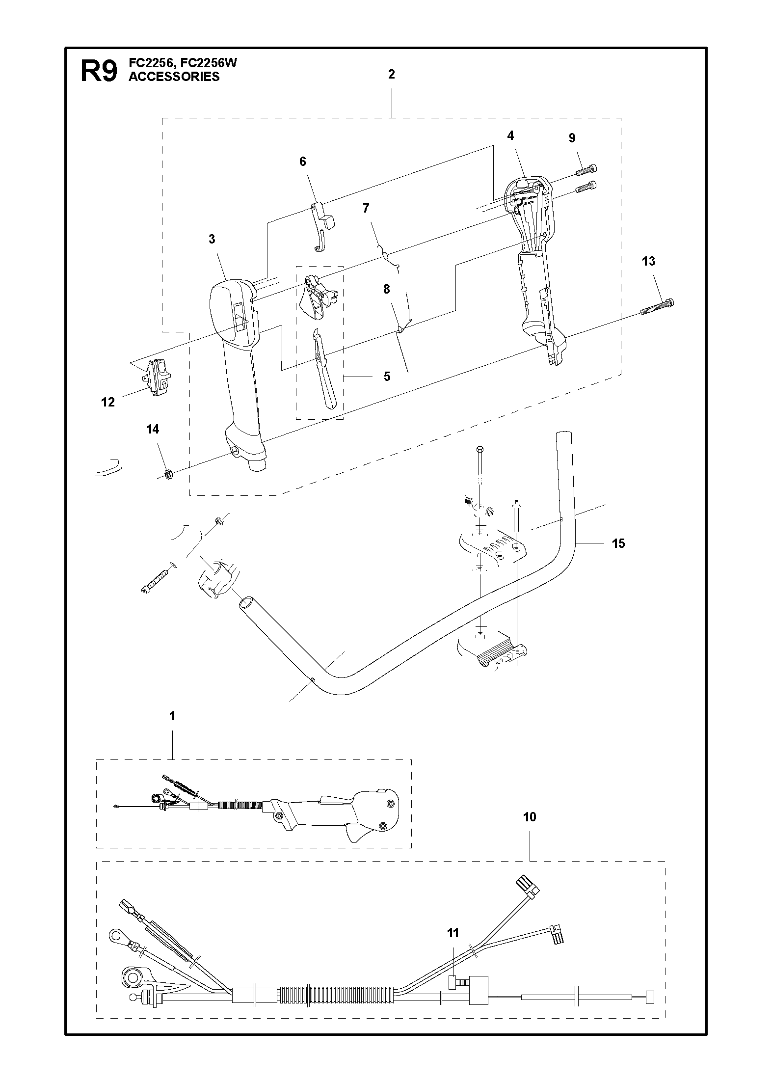 Husqvarna 502232304 onderdelentekening - positie 1