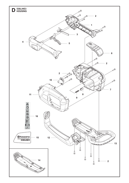 Husqvarna 588602804 onderdelentekening - positie 15