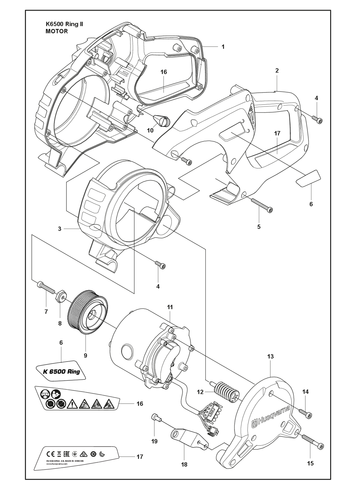 Husqvarna 575628402 onderdelentekening - positie 6