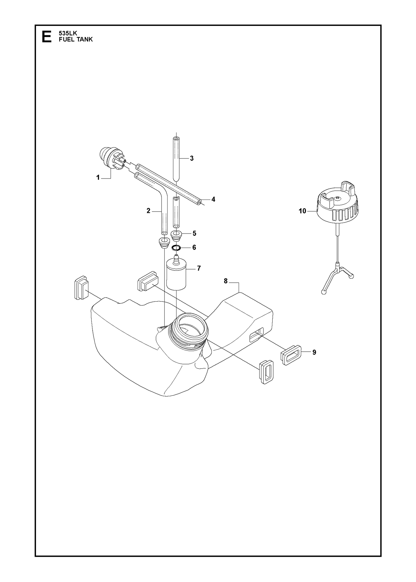 Husqvarna 503911802 onderdelentekening - positie 10