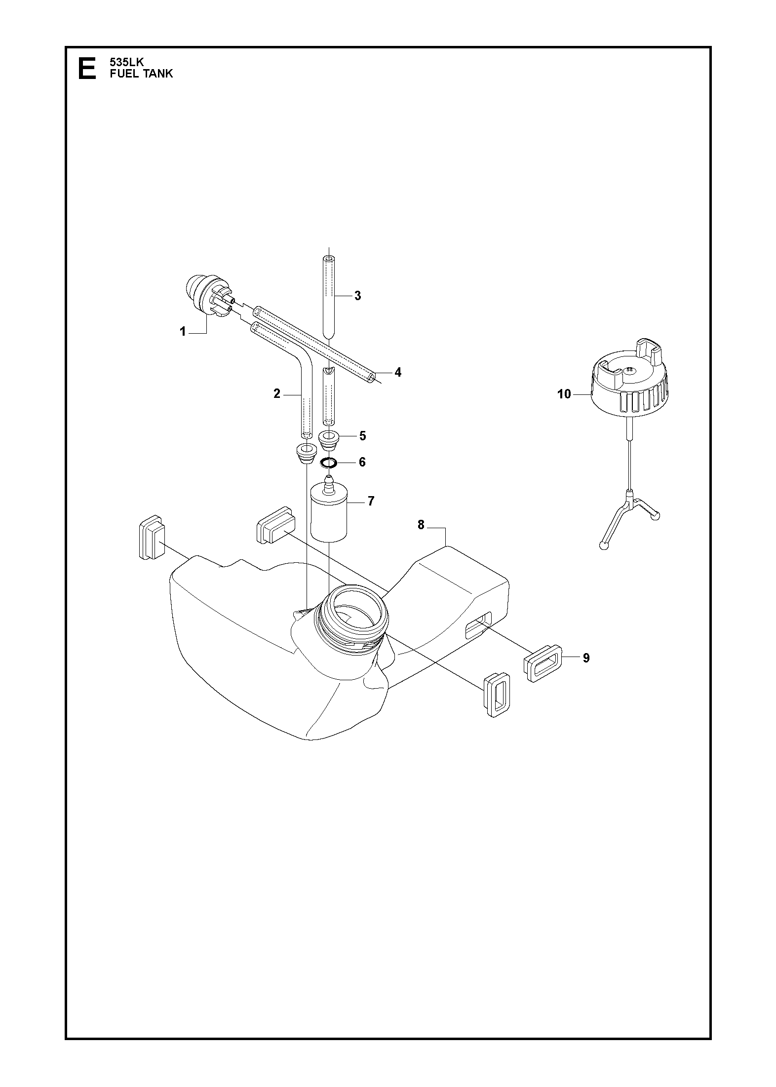 Husqvarna 503911802 onderdelentekening - positie 10