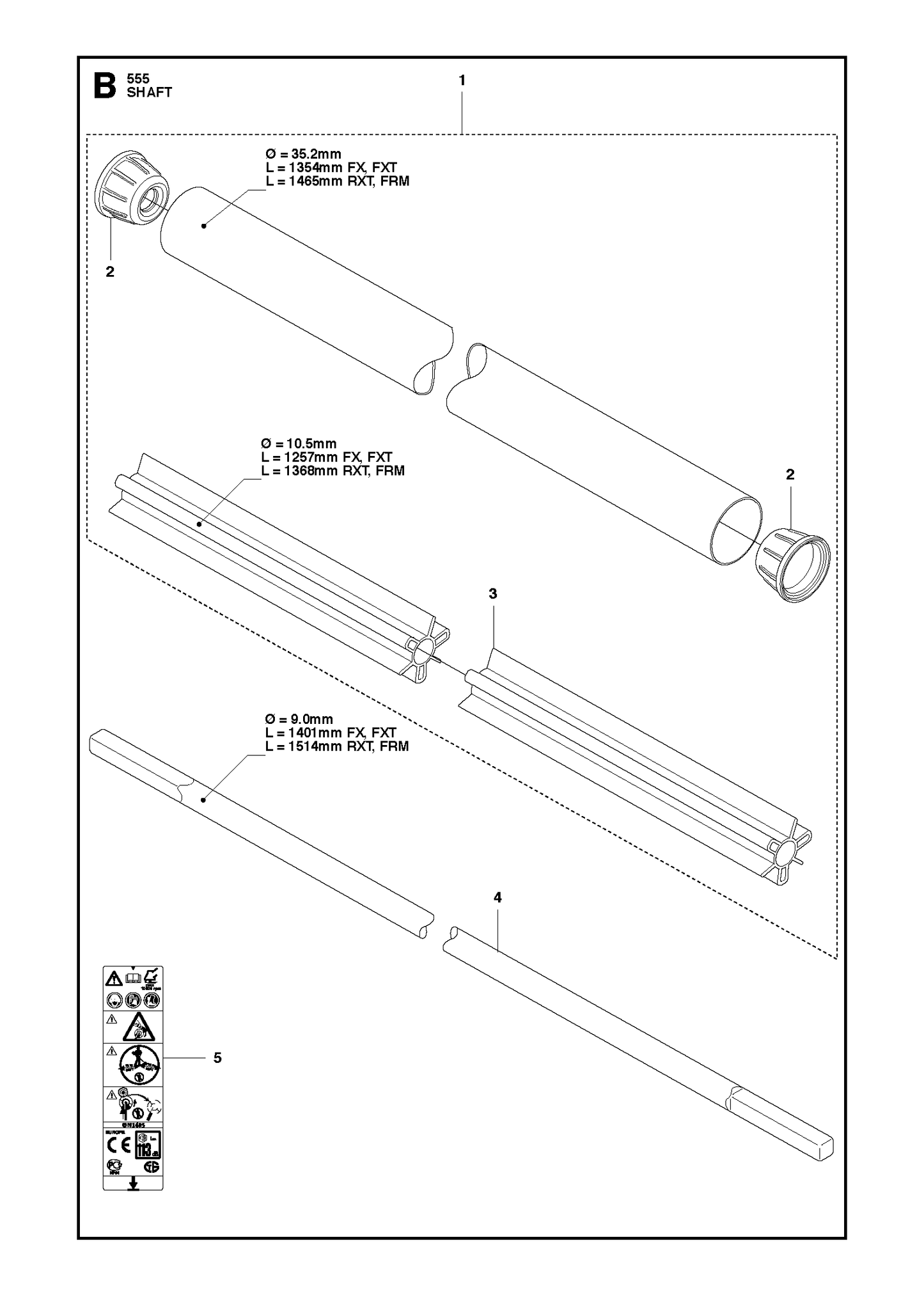 Husqvarna 510027808 onderdelentekening - positie 1