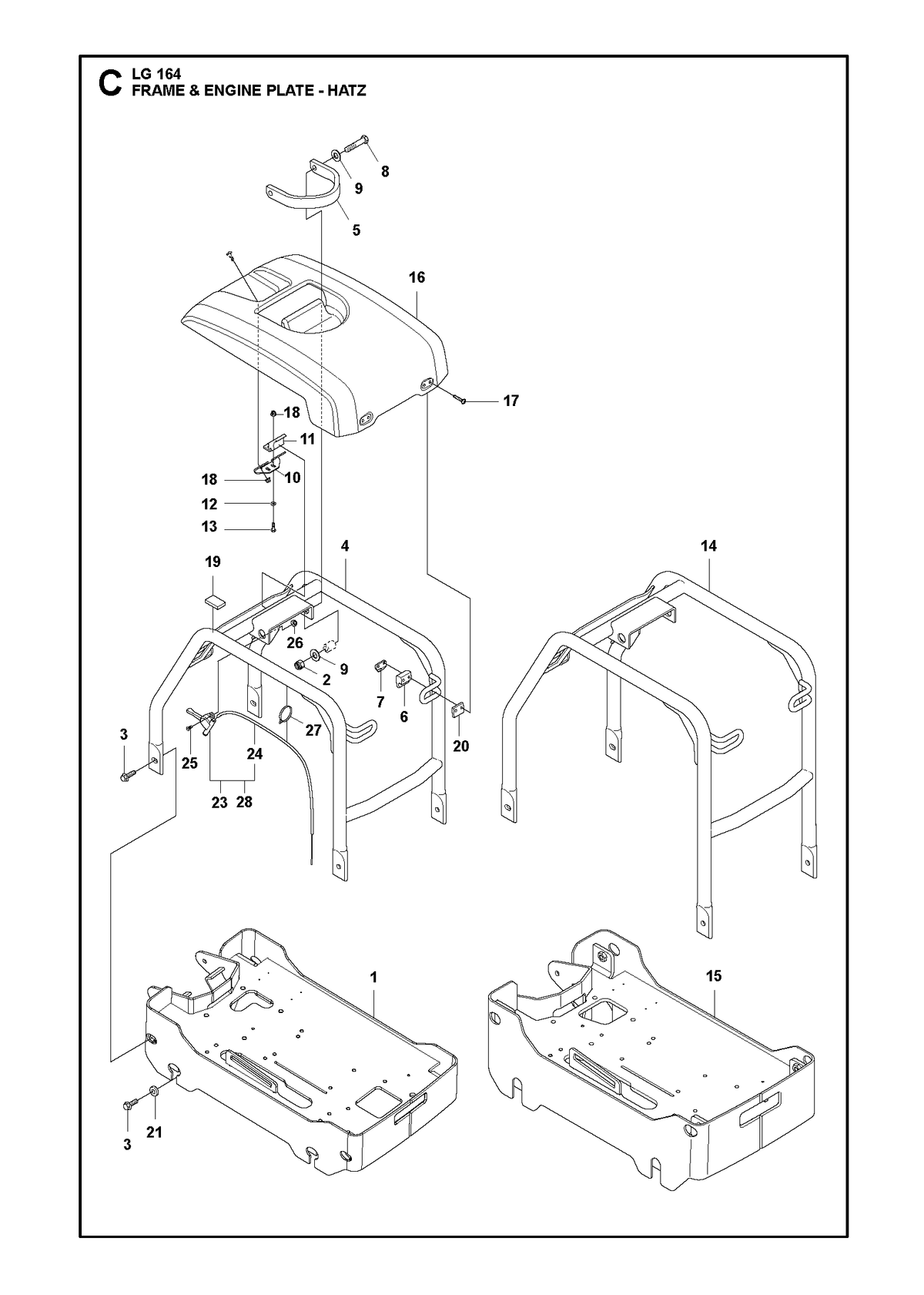 Husqvarna 594481701 onderdelentekening - positie 28