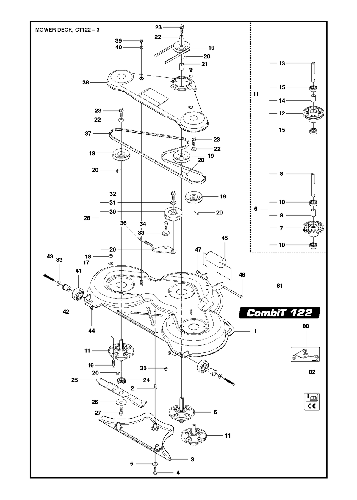 Husqvarna 522505601 onderdelentekening - positie 1