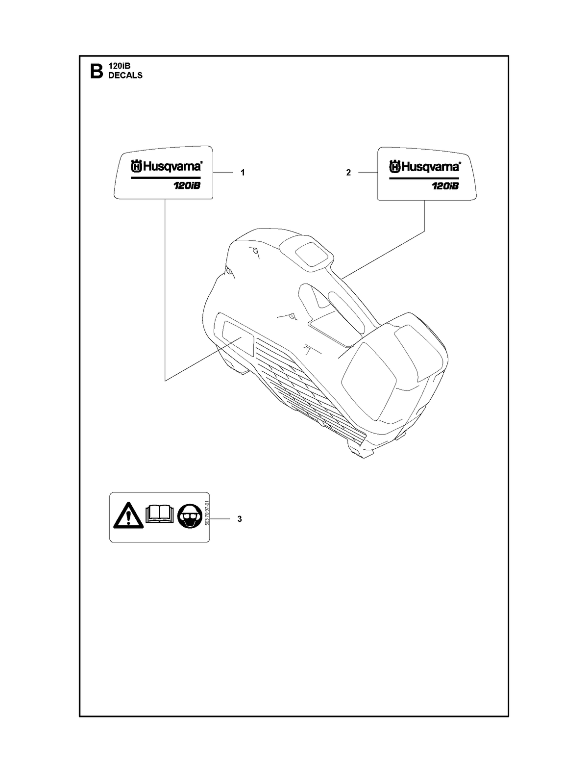 Husqvarna 586834108 onderdelentekening - positie 1