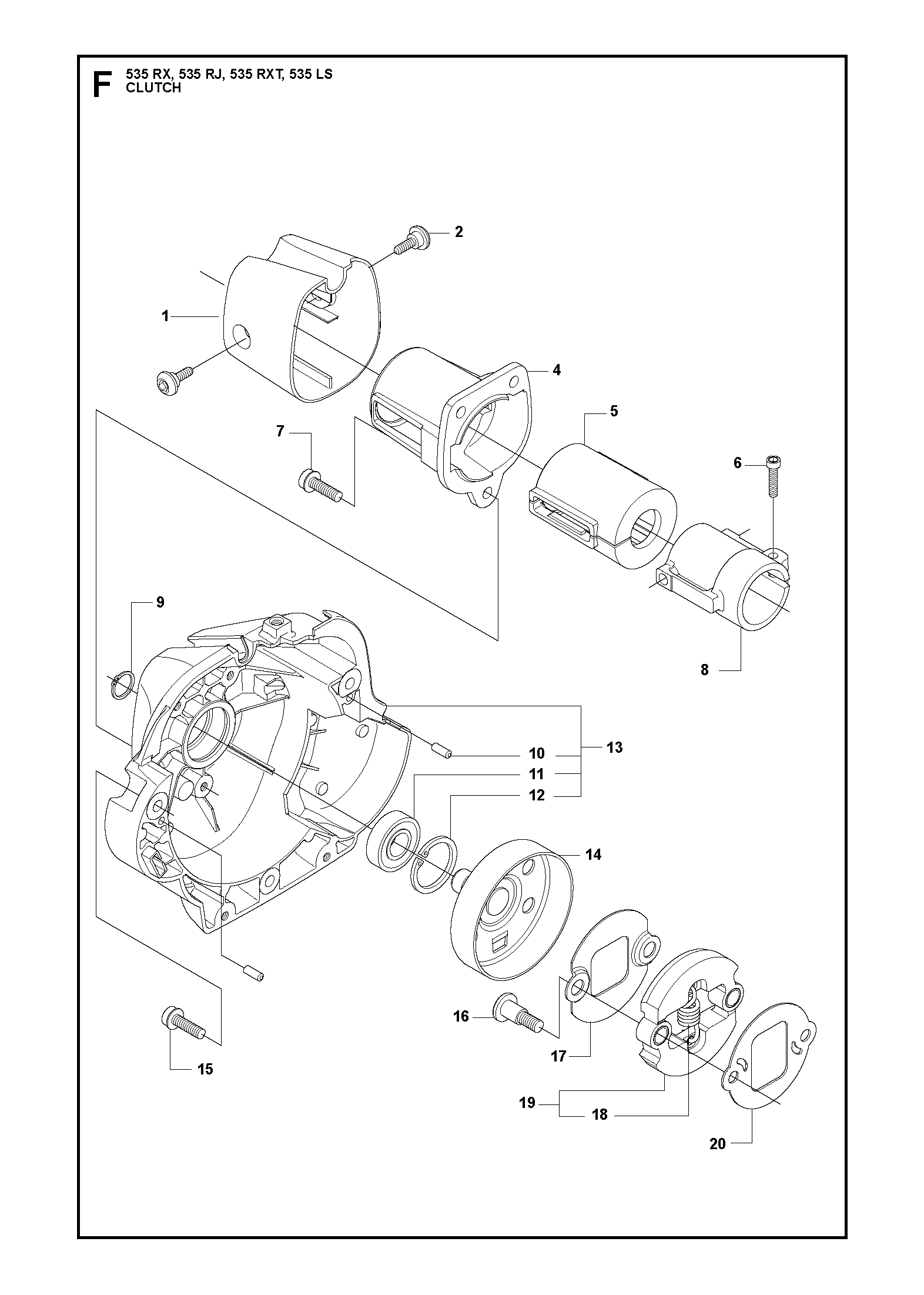 Husqvarna 503961301 onderdelentekening - positie 2