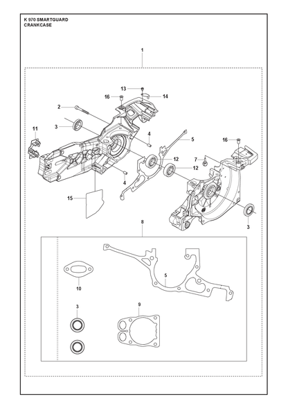 Husqvarna 588992805 onderdelentekening - positie 1