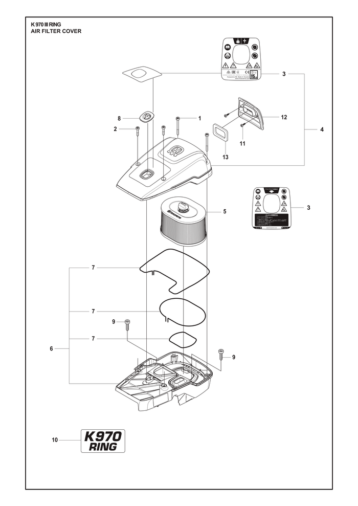 Husqvarna 584913301 onderdelentekening - positie 3