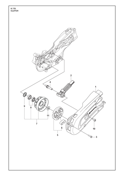 Husqvarna 586099201 onderdelentekening - positie 1