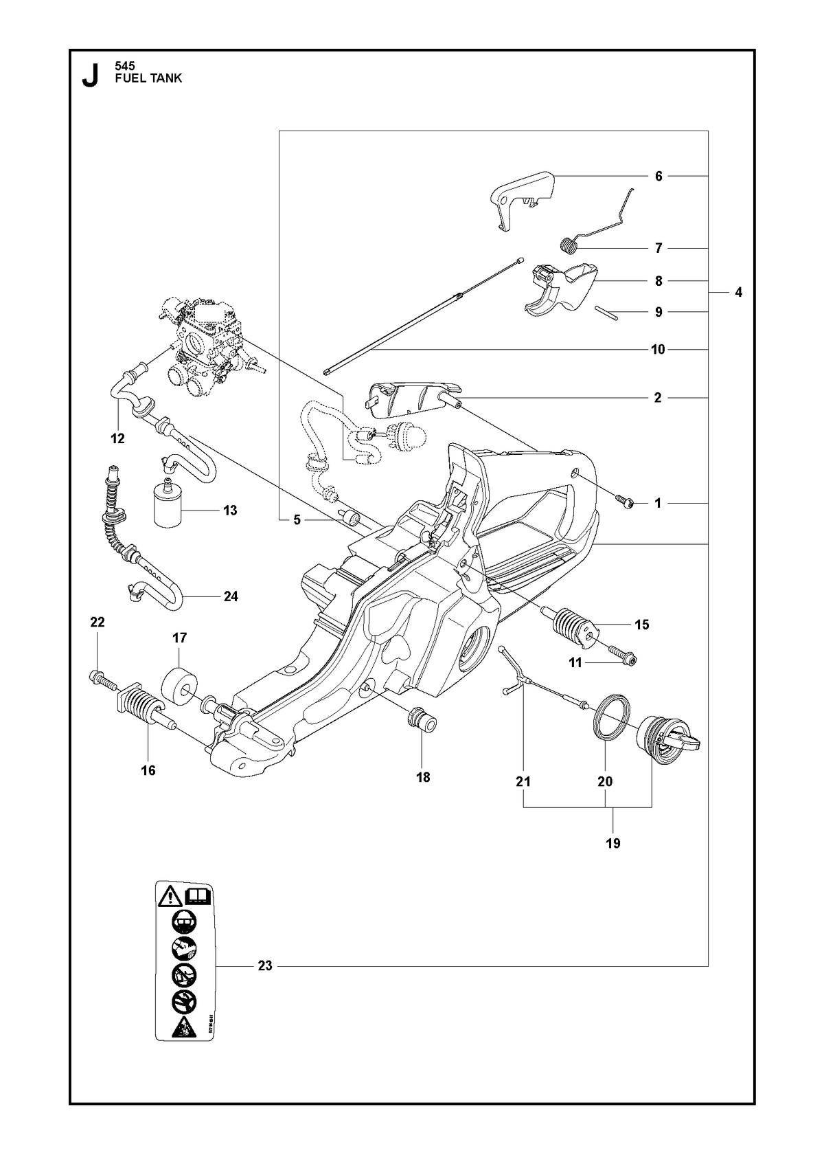 Husqvarna 578227403 onderdelentekening - positie 15