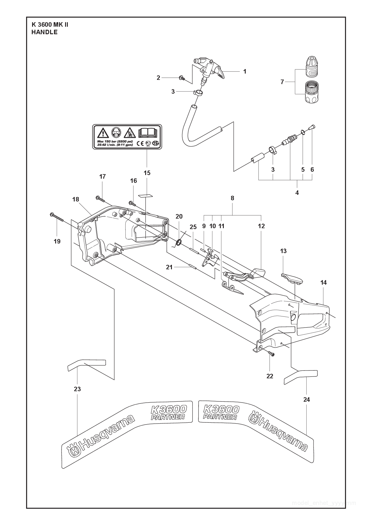 Husqvarna 506349403 onderdelentekening - positie 1