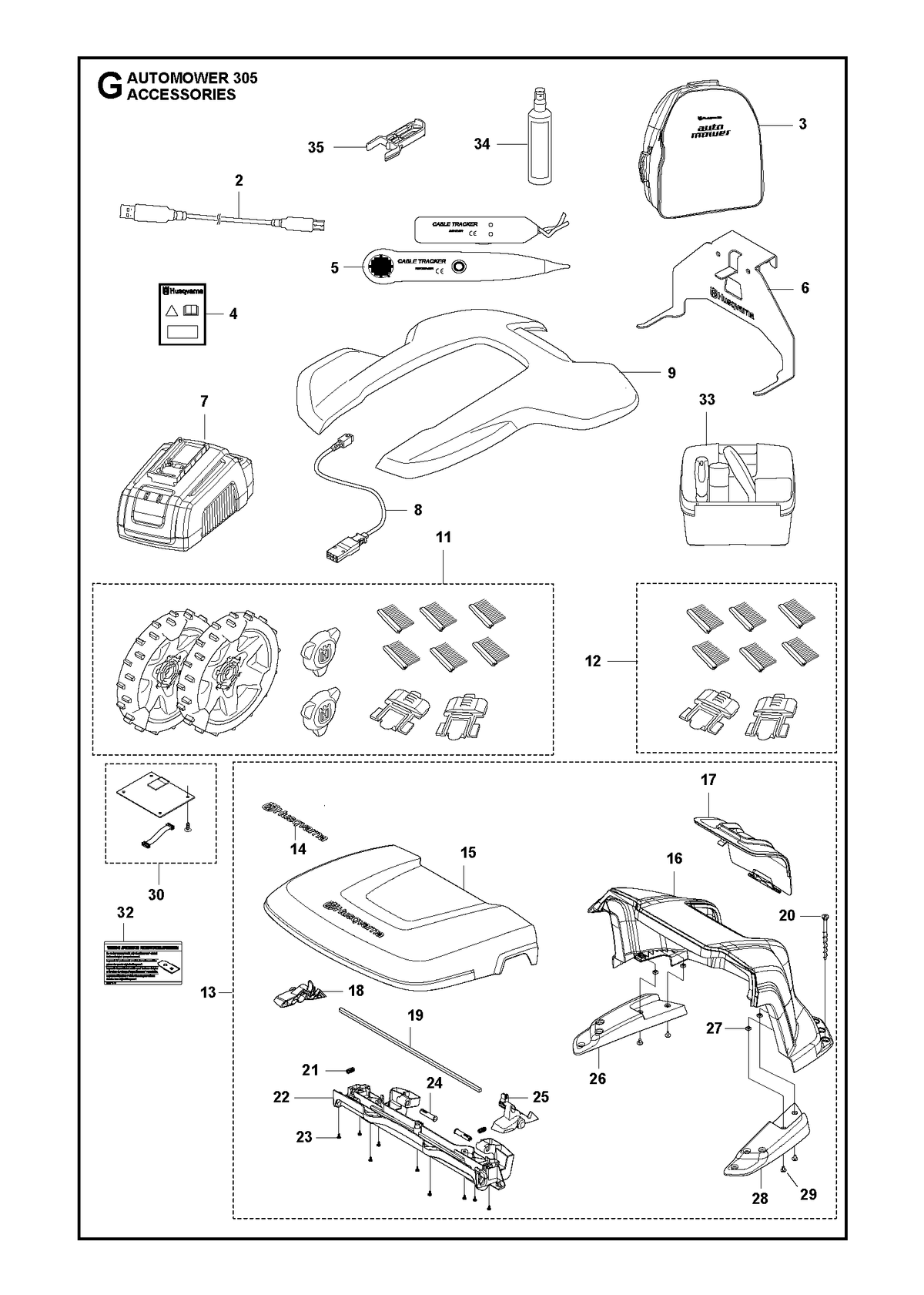 Husqvarna 586993801 onderdelentekening - positie 16