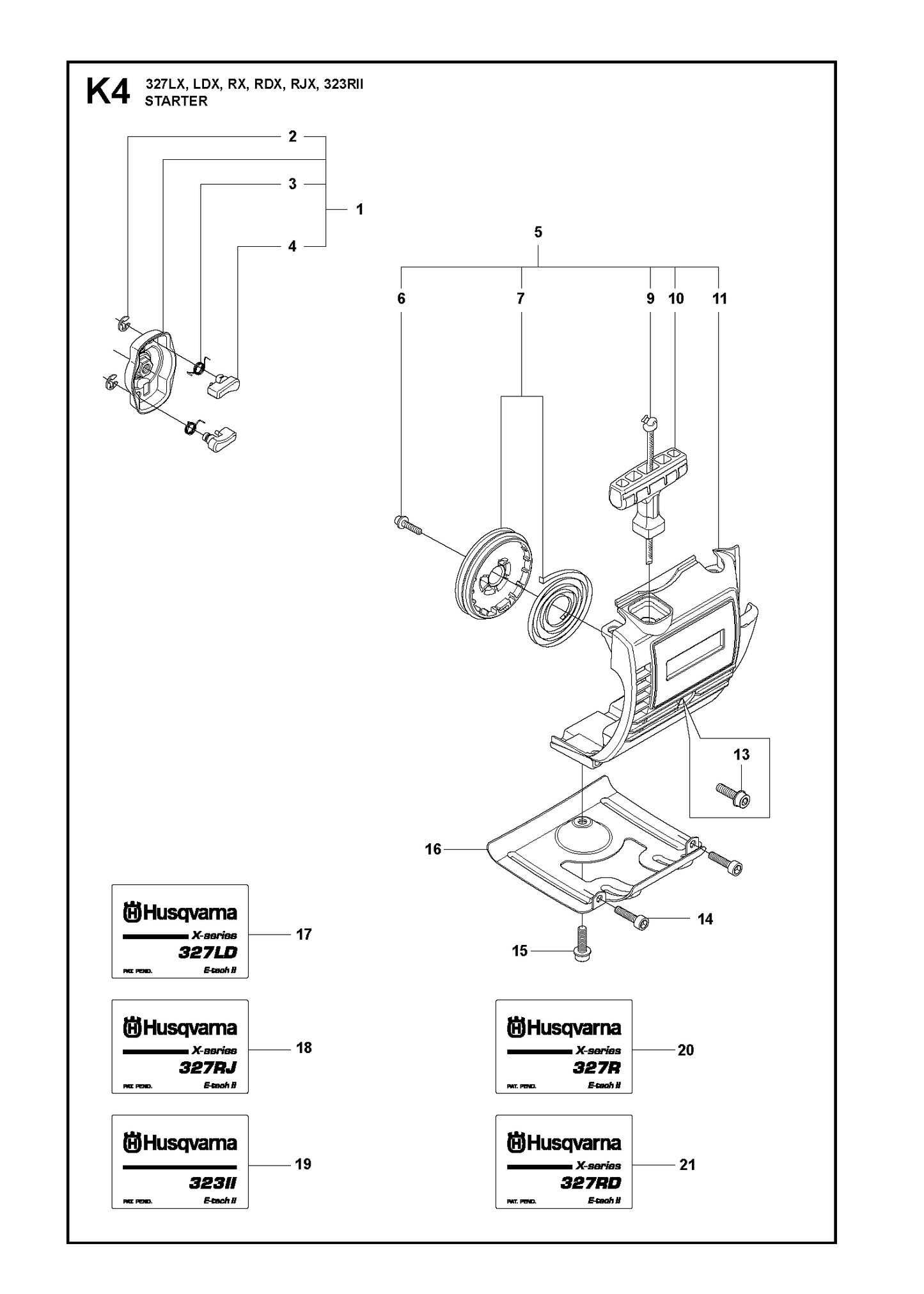 Husqvarna 503852807 onderdelentekening - positie 5