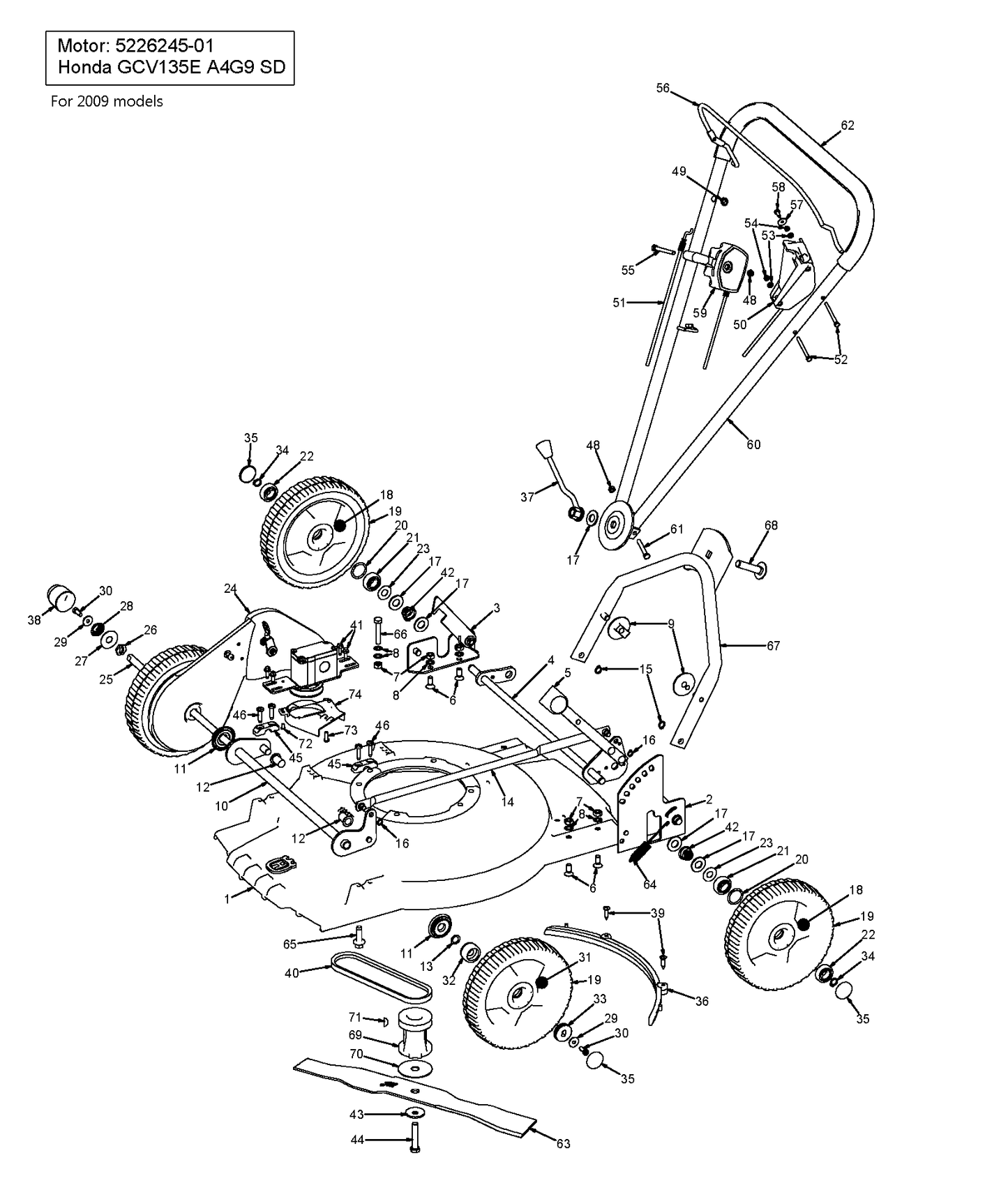 Husqvarna 504467201 onderdelentekening - positie 53