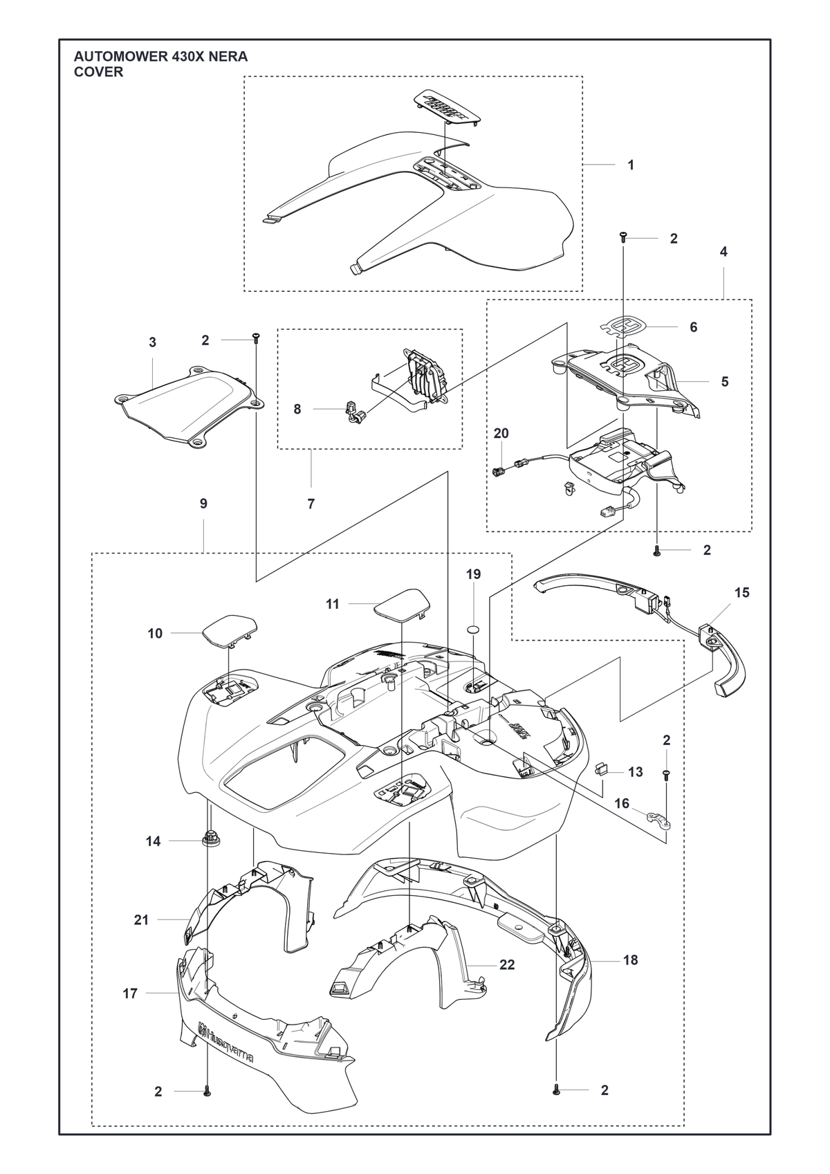 Husqvarna 538875402 onderdelentekening - positie 1