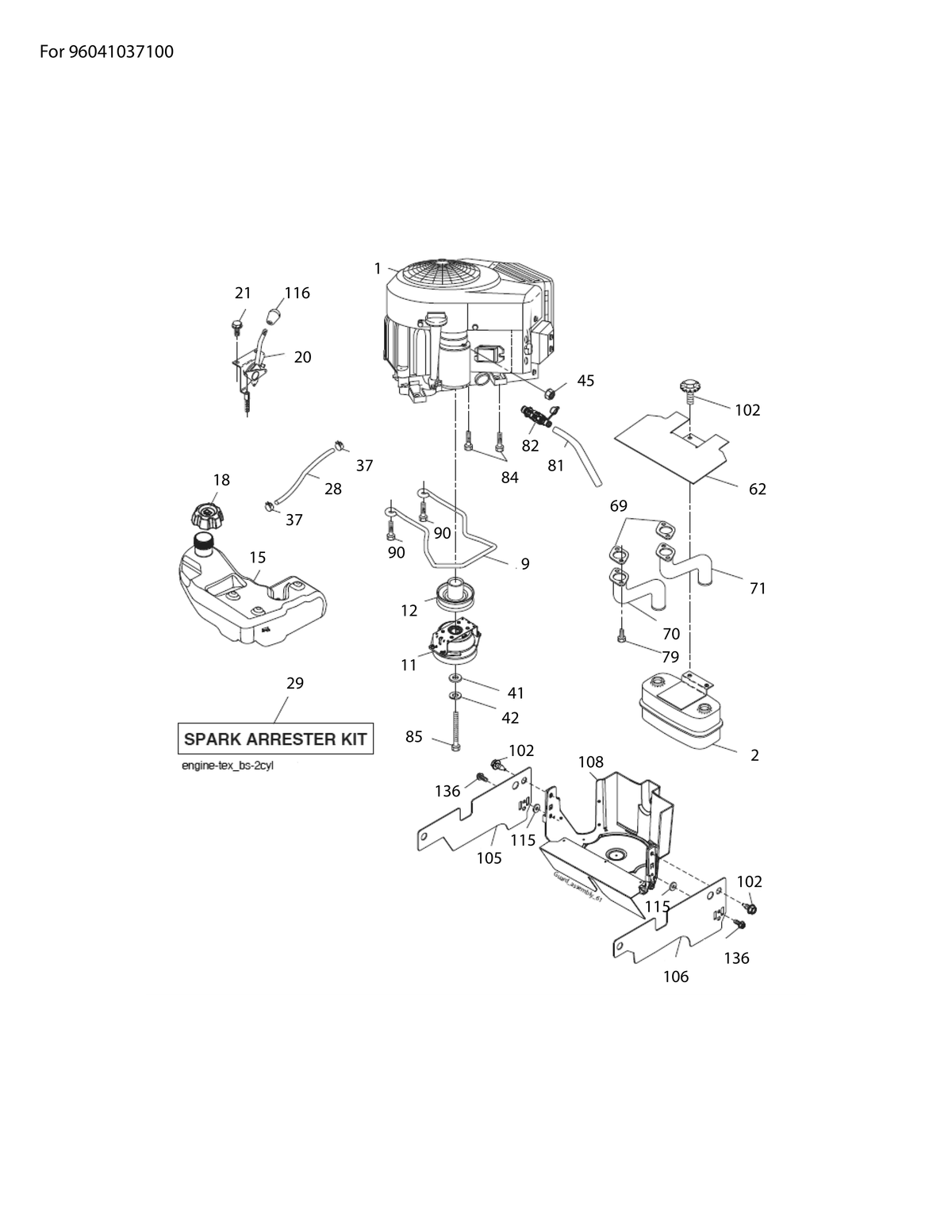 Husqvarna 587179501 onderdelentekening - positie 108