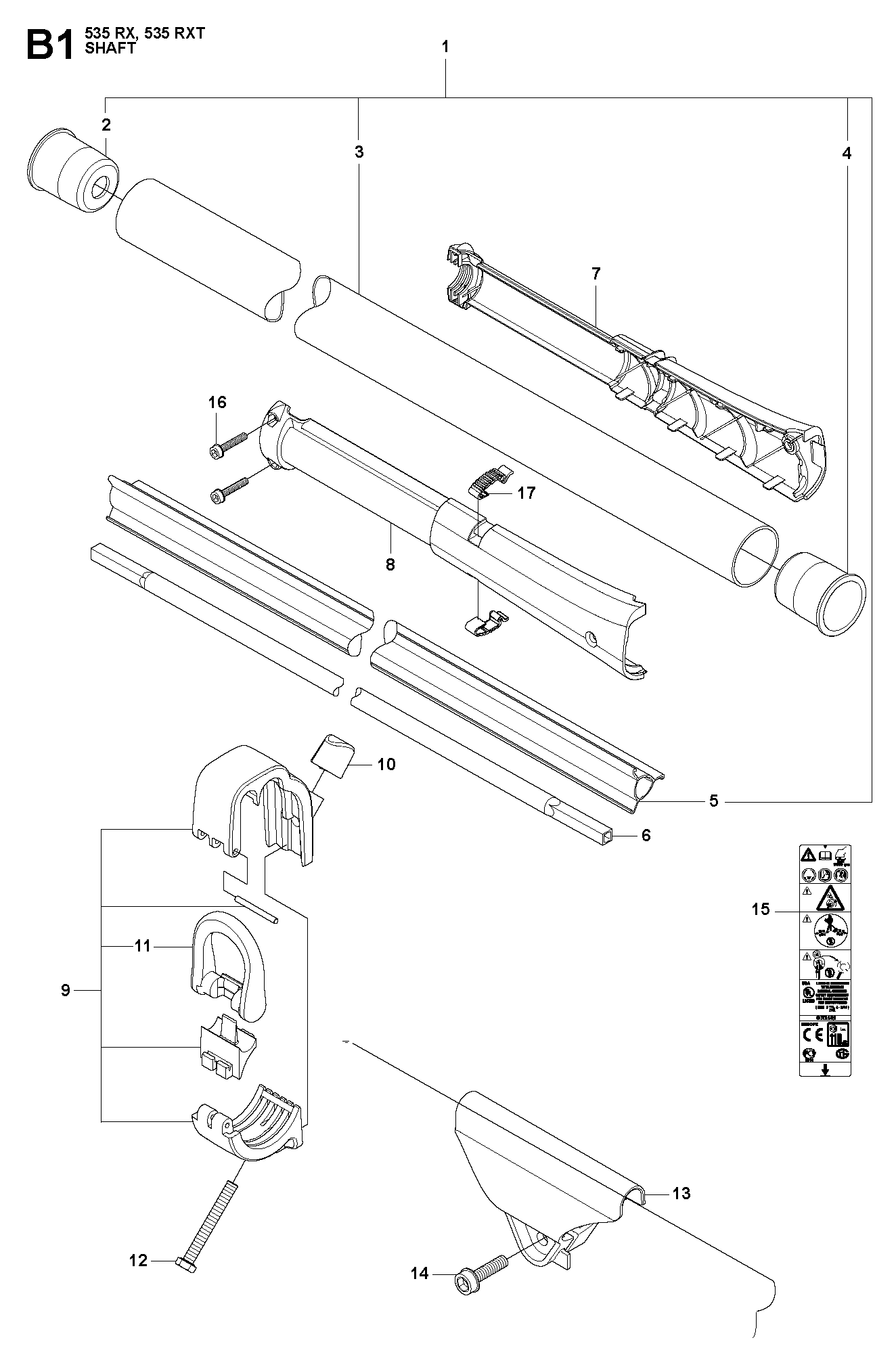 Husqvarna 501919701 onderdelentekening - positie 1