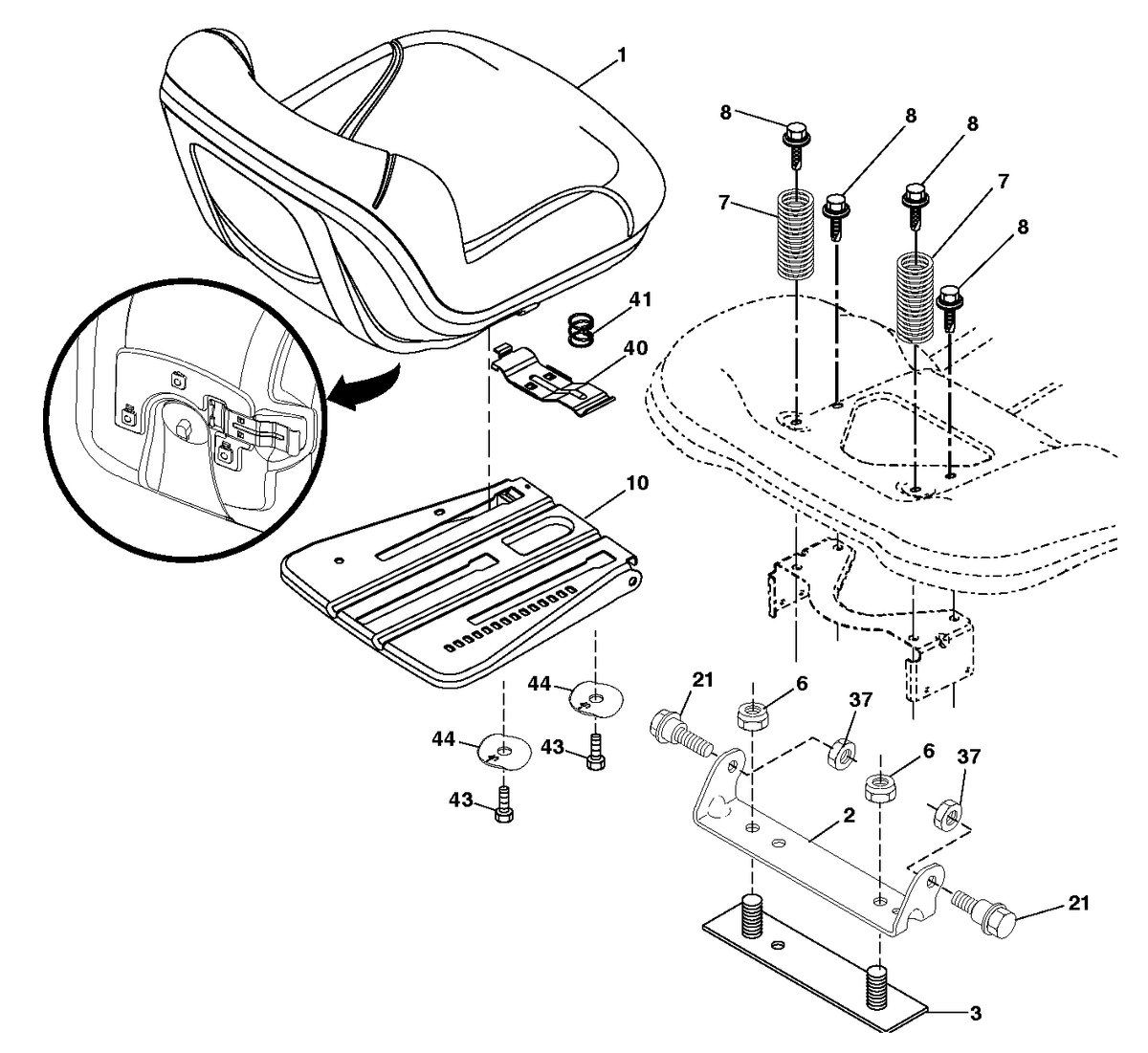 Husqvarna 583789501 onderdelentekening - positie 44