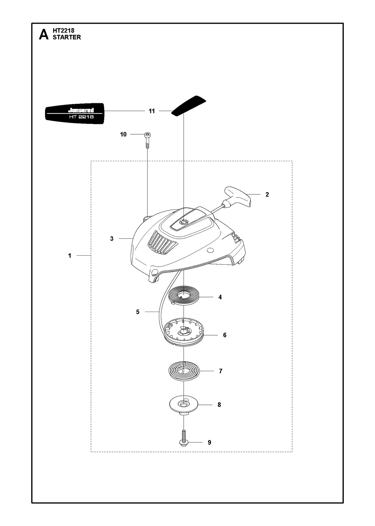 Husqvarna 576637901 onderdelentekening - positie 1