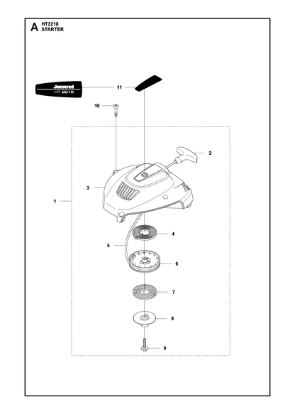 Husqvarna 576637901 onderdelentekening - positie 1