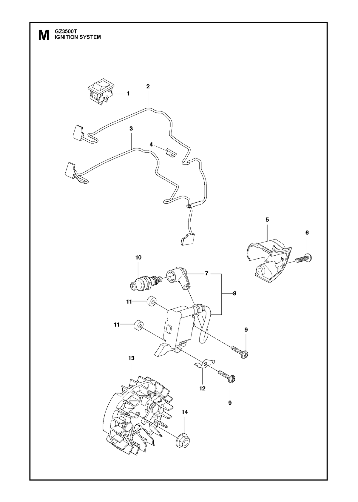 Husqvarna 586246901 onderdelentekening - positie 1