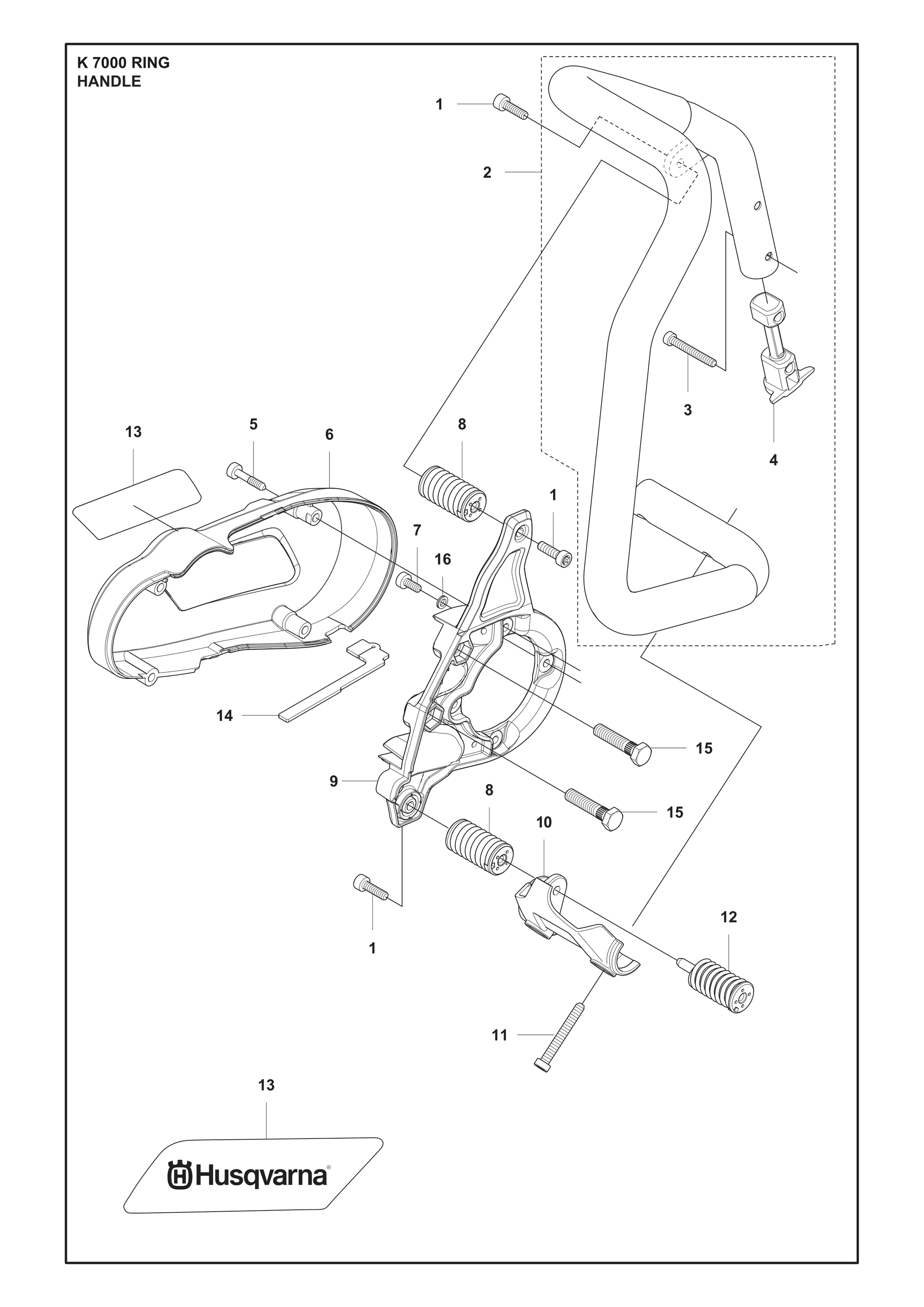 Husqvarna 506033202 onderdelentekening - positie 15