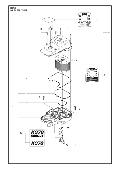 Husqvarna 503215356 onderdelentekening - positie 1
