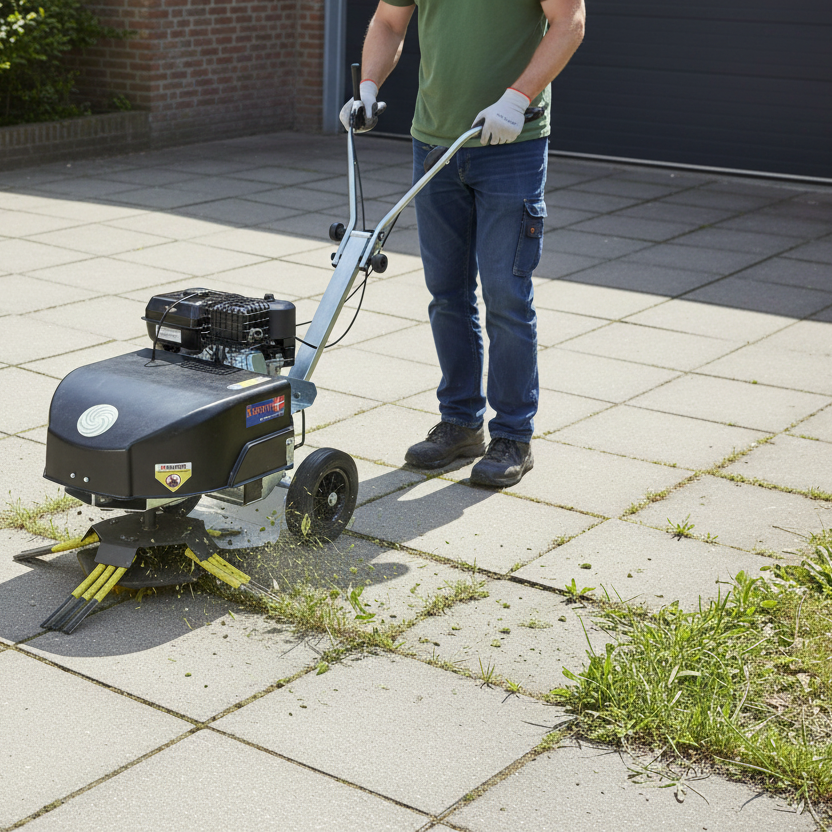 Kwern Greenbuster Pro III Benzine Onkruidborstelmachine - 12 borstels- keizers.nu